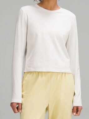 Lululemon Classic-Fit Cotton-Blend Long-Sleeve Shirt bone size 6